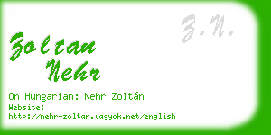 zoltan nehr business card